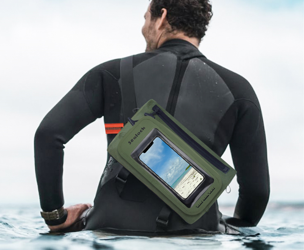 Funda impermeable Sealock AquaSeal con funda individual para teléfono para deportes acuáticos