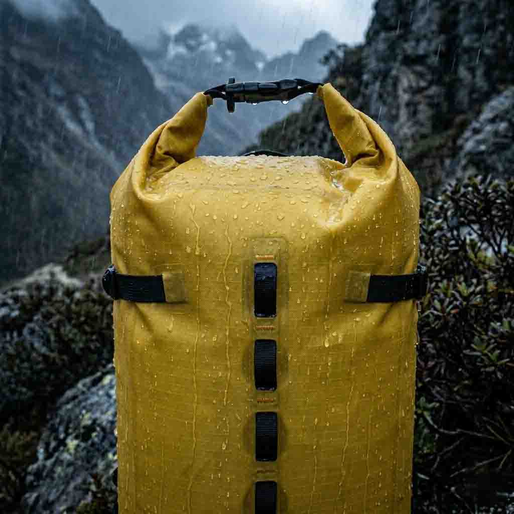 ¿Atrapado en un aguacero en la montaña? Cómo las mochilas con tapa enrollable detienen la intrusión de agua