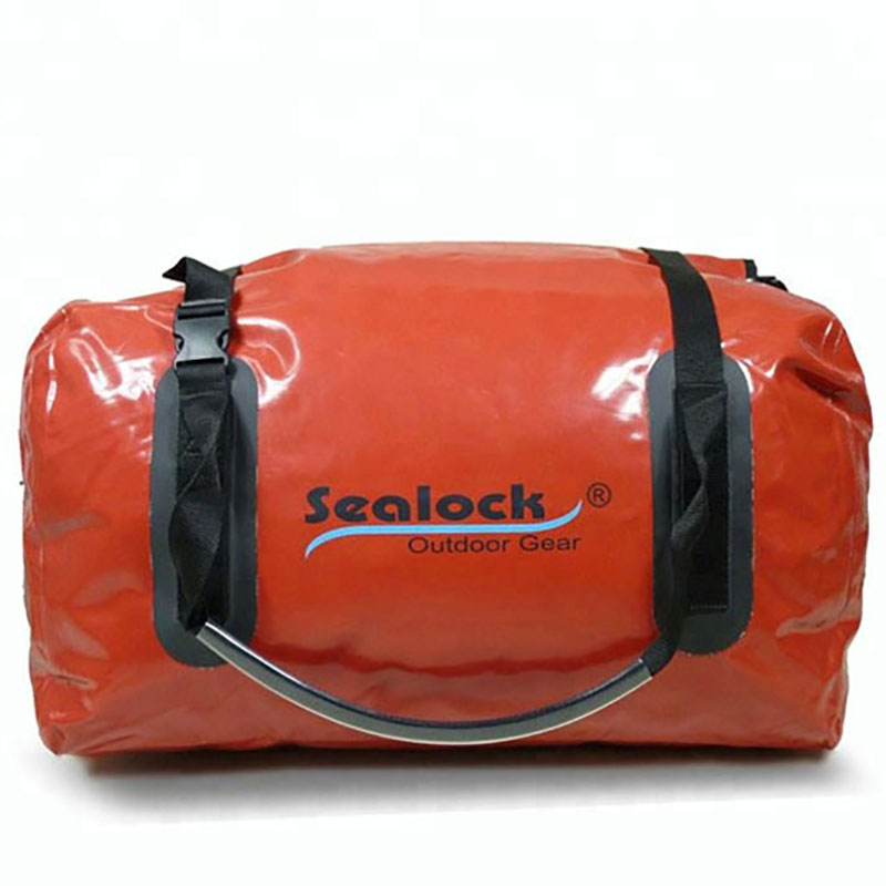 Bolsa de lona impermeable de 80 litros con PVC rojo