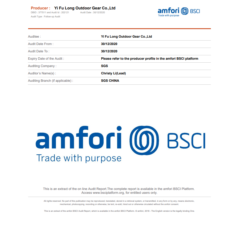 dongguan yifulong company bsci