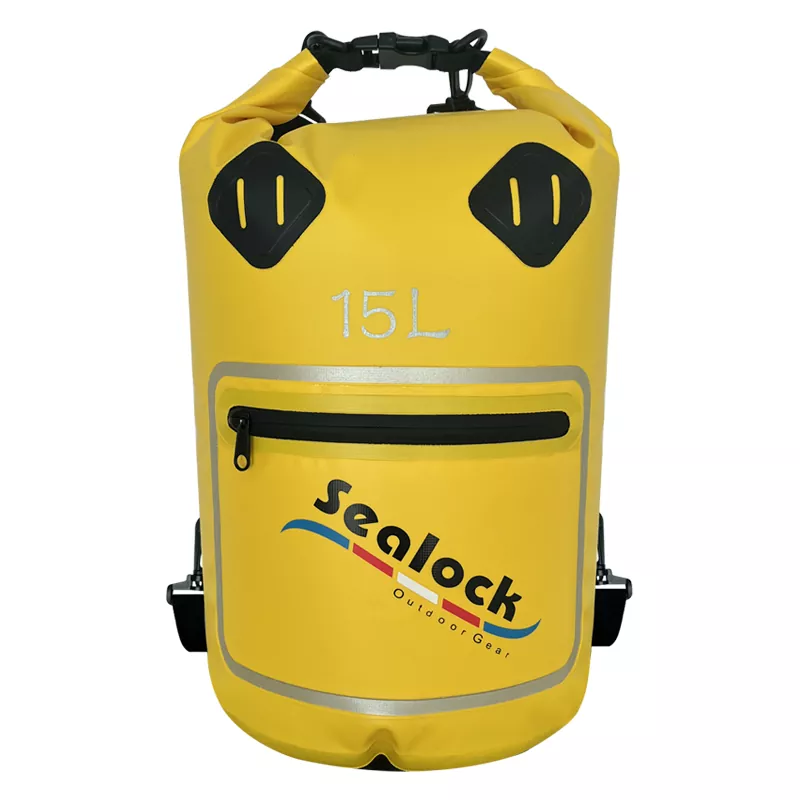 Bolsa seca impermeable para tubos con ventana transparente y bolsillo con cremallera